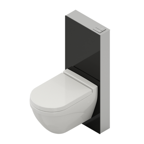 Bocchi Glass Box Asma Klozetler İçin Duvar Önü Siyah Rezervuar Sistemi