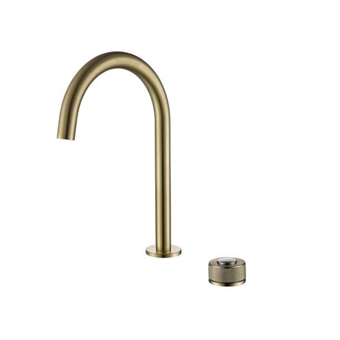 Newarc Step Mat Altın Çift Delikli Çanak Tipi Lavabo Bataryası