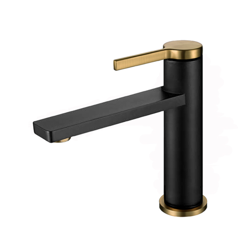 Newarc Bold Siyah Mat Altın Lavabo Bataryası