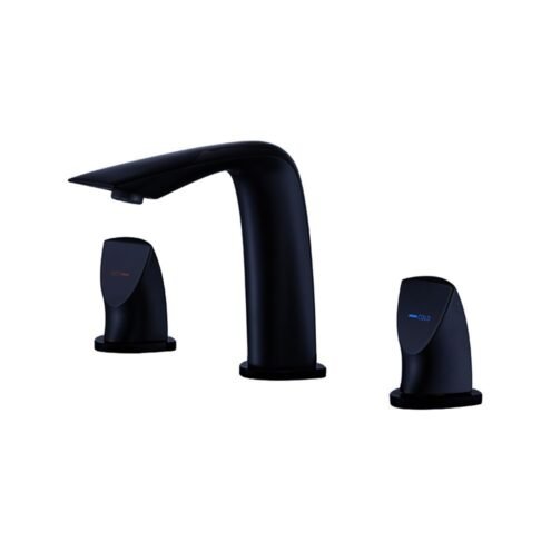 Newarc Loft Mat Siyah Üç Delikli Lavabo Bataryası