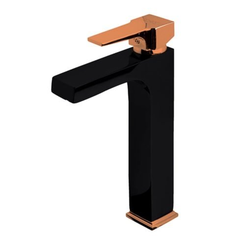 Newarc Aqua Mat Siyah-Parlak Bakır Çanak Tip Lavabo Bataryası