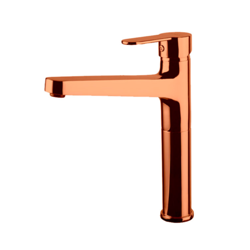 Newarc Domino Parlak Bakır Çanak Tipi Lavabo Bataryası