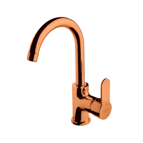 Newarc Domino Parlak Bakır Dönerli Lavabo Bataryası