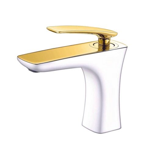 Newarc Life Beyaz-Altın Lavabo Bataryası