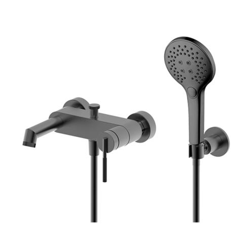 Newarc Metalik Gri El Duşlu Banyo Bataryası