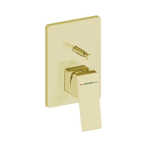 Artema Minimax Square soft altın ankastre banyo duş bataryası Minibox