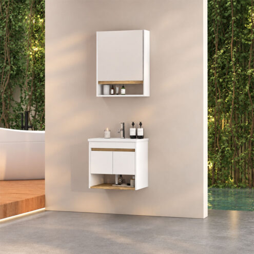 Damla Yaris 55 cm Dar Banyo Dolabı Takımı