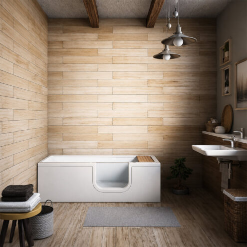 VitrA Combo 170×75 cm beyaz dikdörtgen küvet cam kapılı görünüm