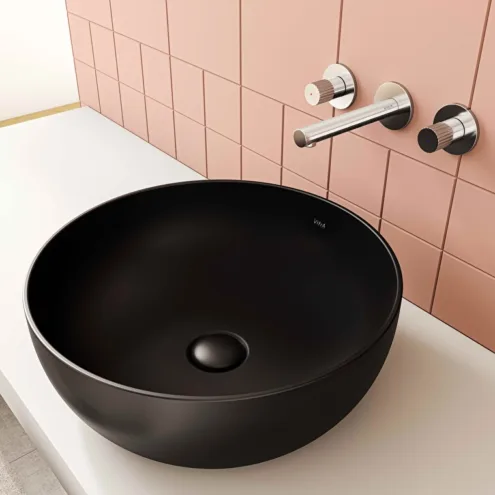 VitrA Outline mat siyah yuvarlak çanak lavabo 40×40 cm