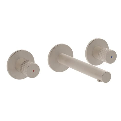 VitrA Origin Fırçalı Nikel Ankastre Lavabo Bataryası Sıva Üstü Grubu Üç Rozetli