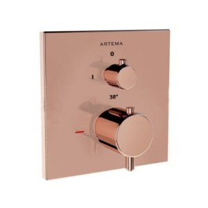 Artema Aquaheat Square Bakır Ankastre Termostatik Banyo Bataryası