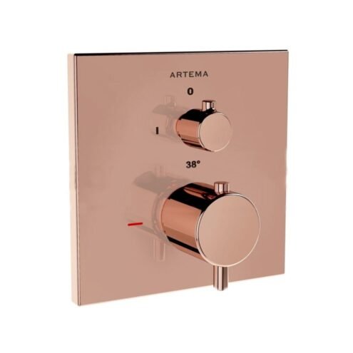 Artema Aquaheat Square Bakır Ankastre Termostatik Banyo Bataryası