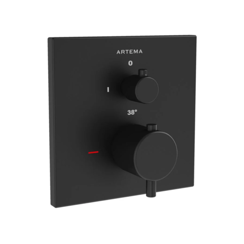 Artema Root Square Ankastre Termostatik Siyah Banyo Bataryası