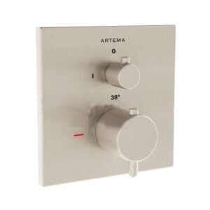 Artema Aquaheat Square Fırçalı Nikel Ankastre Termostatik Duş Bataryası