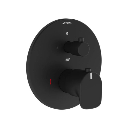 Artema Root Round Ankastre Termostatik Siyah Banyo Bataryası