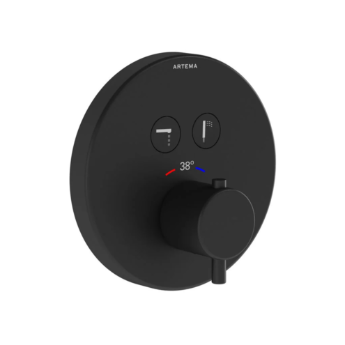 Artema AquaHeat Ankastre Termostatik Siyah Banyo Bataryası