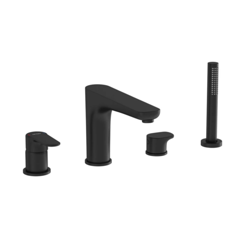 Artema Root Round Siyah 4 Delikli Küvet Bataryası