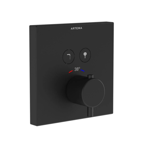 Artema AquaHeat Ankastre Termostatik Siyah Banyo Bataryası