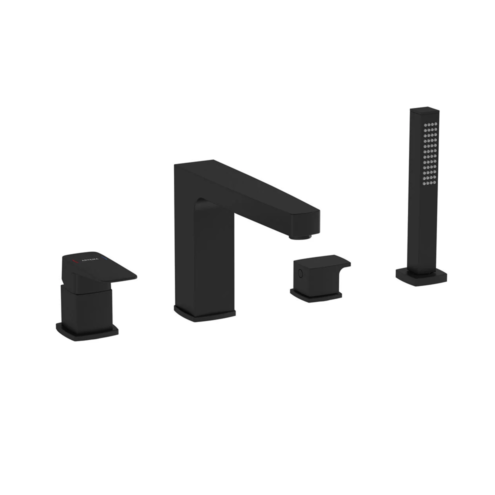 Artema Root Square 4 Delikli Siyah Küvet Bataryası