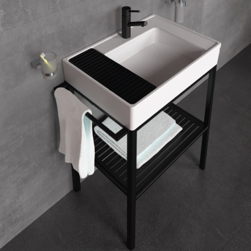 Creavit Arya 70 cm Siyah Ayaklı Lavabo Alt Dolabı