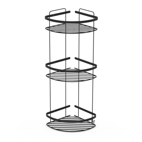 Boden Billig 19x19 cm Siyah Üçlü Krom Şampuanlık