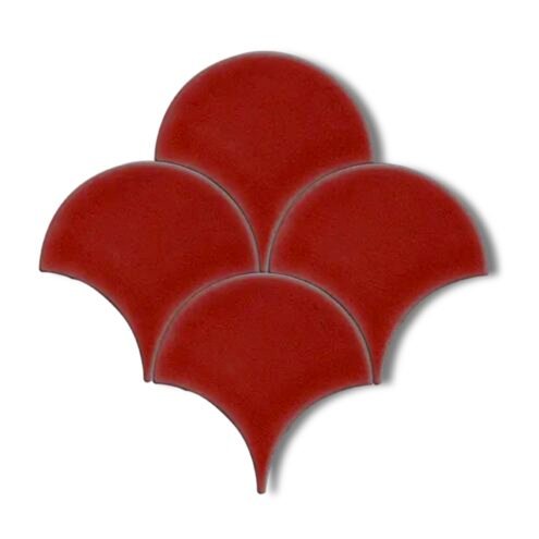 Dekozen Balık Pulu Düz 17x17 cm Kırmızı Çatlak Sırlı El Yapımı Seramik