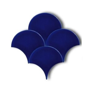 Dekozen Balık Pulu Düz 17x17 cm Kobalt Çatlak Sırlı El Yapımı Seramik