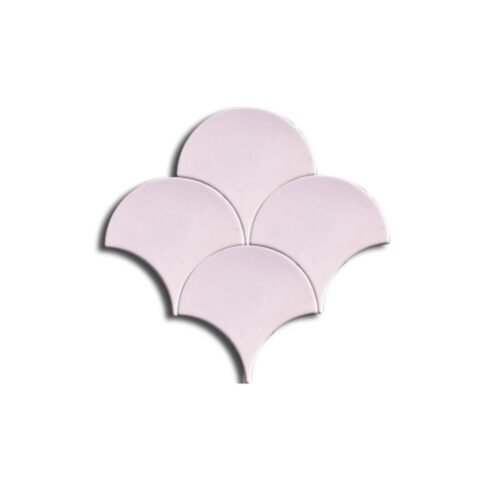 Dekozen Balık Pulu Düz 17x17 cm Parlak Açık Pembe El Yapımı Seramik