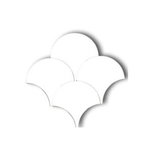 Dekozen Balık Pulu Düz 17x17 cm Parlak Beyaz El Yapımı Seramik