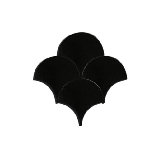 Dekozen Balık Pulu Düz 17x17 cm Parlak Siyah El Yapımı Seramik