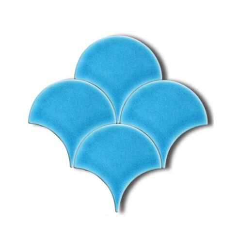 Dekozen Balık Pulu Düz 17x17 cm Turkuaz Çatlak Sırlı El Yapımı Seramik