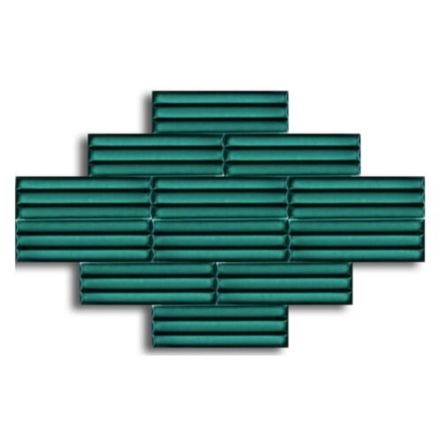 Dekozen Bambu 7x21 cm Zümrüt Yeşili Çatlak Sırlı El Yapımı Seramik