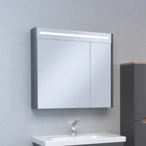 Denko Troy 80 cm Ledli ve Dolaplı Ayna