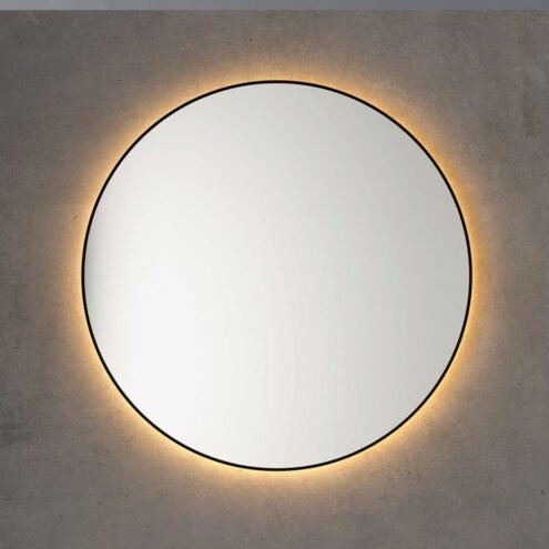 Boden 60 cm Daire Ledli Siyah Metal Çerçeveli Ayna