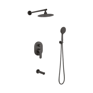 Boden Yuvarlak Tepe ve El Duşlu Siyah Ankastre Duş Seti