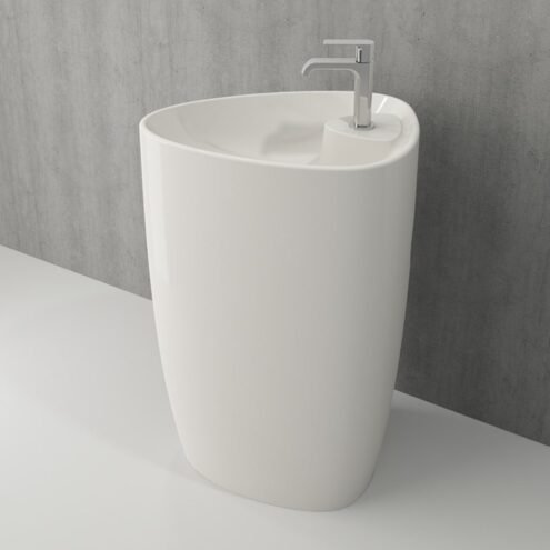 Bocchi Etna Parlak Bisküvi Armatür Delikli Monoblok Lavabo