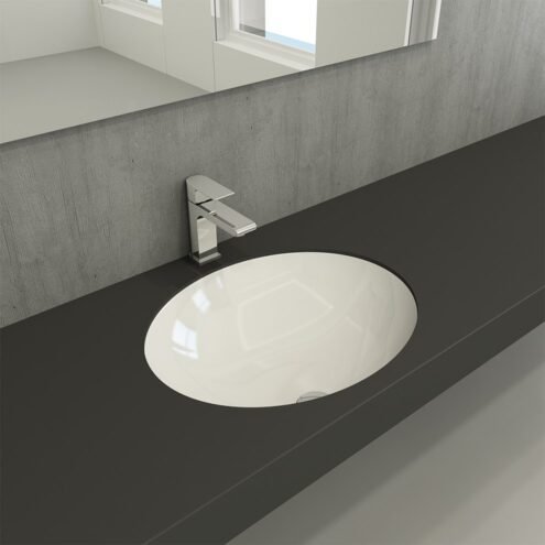 Bocchi Parma 56 cm Parlak Beyaz Tezgah Altı Lavabo