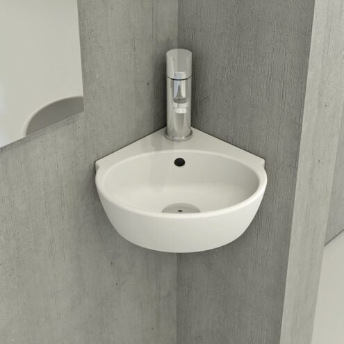 Bocchi Taormina Arch 30 cm Mat Beyaz Köşe Lavabo