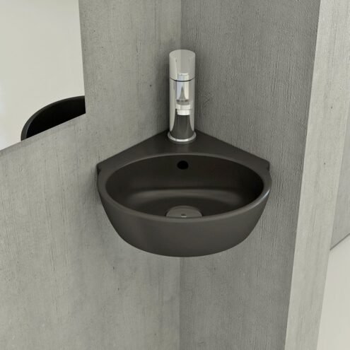 Bocchi Taormina Arch 30 cm Mat Siyah Köşe Lavabo