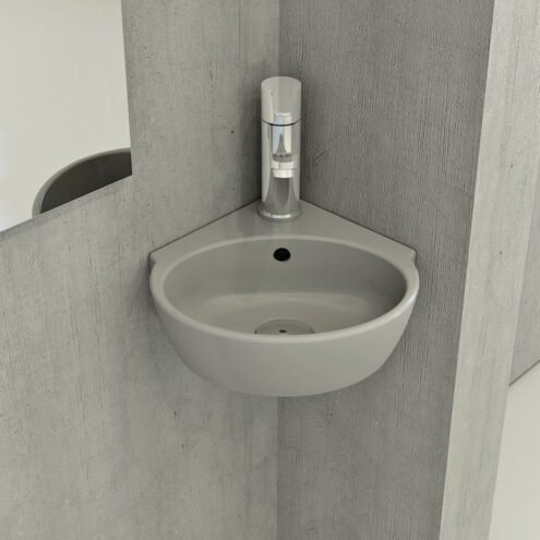 Bocchi Taormina Arch 30 cm Mat Gri Köşe Lavabo