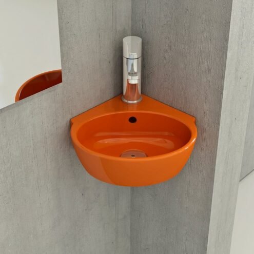 Bocchi Taormina Arch 30 cm Parlak Turuncu Köşe Lavabo