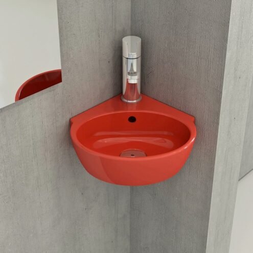 Bocchi Taormina Arch 30 cm Parlak Kırmızı Köşe Lavabo