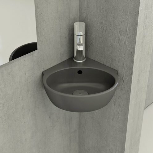 Bocchi Taormina Arch 30 cm Mat Antrasit Köşe Lavabo