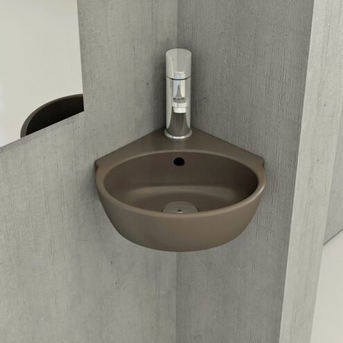 Bocchi Taormina Arch 30 cm Mat Kahverengi Köşe Lavabo