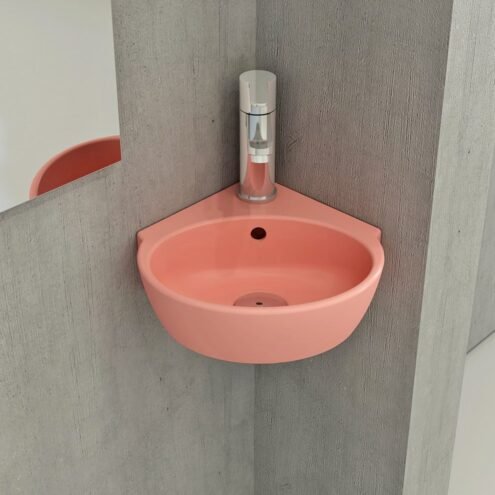 Bocchi Taormina Arch 30 cm Mat Somon Köşe Lavabo