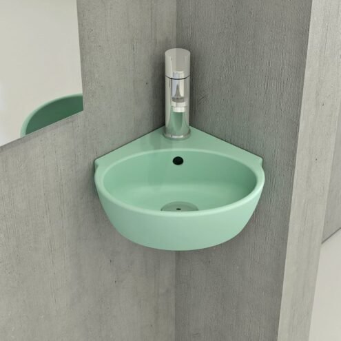 Bocchi Taormina Arch 30 cm Mat Mint Yeşil Köşe Lavabo