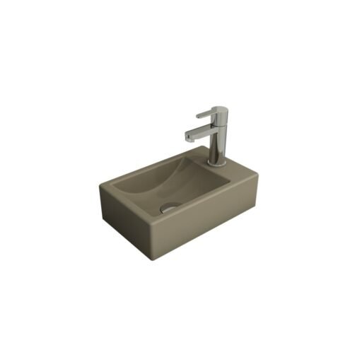 Bocchi Milano 37 cm Mat Kaşmir Sağ Armatür Delikli Dar Lavabo