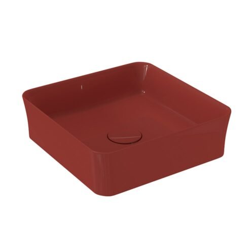 Bocchi Vessel Kare 38 cm Parlak Kırmızı Çanak Lavabo