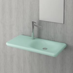 Bocchi Fenice 90 cm Mat Mint Yeşil Etajerli Lavabo