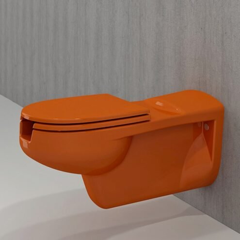 Bocchi Care&Comfort 75 cm Parlak Turuncu Önü Açık Bedensel Engelli Asma Klozet